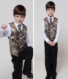 Real Tree Camo Boy039s Formal Wear Vests With Ties Camouflage Groom Boy Vest Cheap Satin Custom Formal Wedding Vests Camouflage6287849