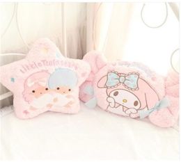 Kawaii Cartoon Pillow My Melody Candy Little Twin Star Shape Plush Soft Back Cushion Creative Sofa Bed Decoration Stuffed Dolls MX9982887