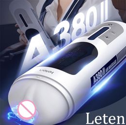 Leten Automatic Piston Telescopic Male Masturbator Real Vagina Sucking Masturbation Sex Toys for Men Hands Sex Machine A380 Q04532444