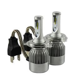 1pair C6F H4 Car Led Headlight High Power Auto H3 H11 H7 H13 9007 High Low 72W 7600LM White 6000K Bulb Repalcement Headlamp4898222