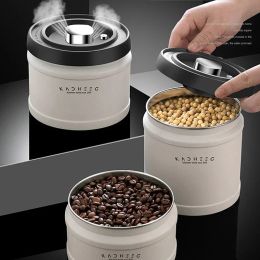 Tools Stainless Steel Airtight Coffee Container, Cereal Storage Box, Coffee Bean Jar, Vacuum Tea Sealed Can, Kitchen Storage Organiser