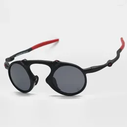 Sunglasses Madman Mens Designer OO6019 Round Black Frame Glasses Ladys Fashion Grey Lens Eyewear Polarised