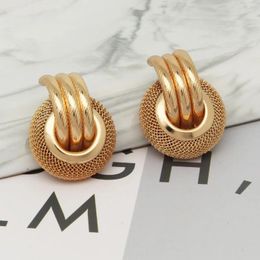 Dangle Earrings 2024 Round Geometric Fashion Statement For Women Hanging Drop Earring Modern Jewellery