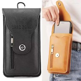 Waist Bags Leather Bag Phone Pouch Belt Clip Wallet Card Vintage Chest Packs For Men Buckle Mobile