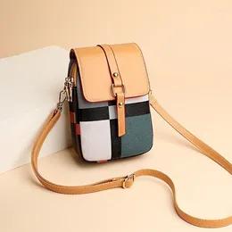 Evening Bags Fashionable Mini Phone Bag One Shoulder Crossbody Messenger Female Leather Handbag Small Square