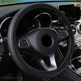 Steering Wheel Covers 1x Automobile Universal Cover Non-slip Car Embossed Leather Car-styling Accessories