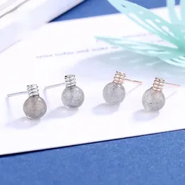 Stud Earrings Exaggeration Design Moonstone Light Bulb Simple Women Unique Anti Allergy Fashion Party Jewellery