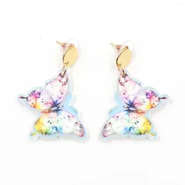 Dangle Earrings Butterfly Iridescent Bright Acrylic Jewelry For Girl Mama Laser Cut