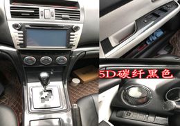 For Mazda 6 20082015 Interior Central Control Panel Door Handle 5D Carbon Fibre Stickers Decals Car styling Accessorie7262882