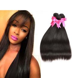 Malaysian Virgin Hair Straight 3 Bundles Unprocessed Malaysian Straight Human Hair Weaves Extensions Natural Colour 1224 Inch Mix6318335