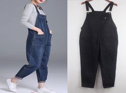 Plus Size 6XL Denim Jumpsuit Loose Boyfriend Jeans For Women Pocket Long Harem Black Jeans Women Overalls Wide Leg Rompers C5217 25463323