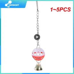 Other Bird Supplies 1-5PCS Cute Parrot Birds Toy Two-Color Bell Sounding Hanging Swing Ball Rattle For Climbing Biting Chewing Pet (Random