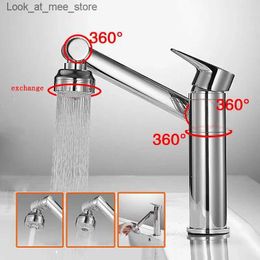 Bathroom Sink Faucets 1080 Rotating Bathroom Sink Faucet Mixer Deck Installation Splash Waterproof Faucet Shower Head Air Shower Faucet Q240301