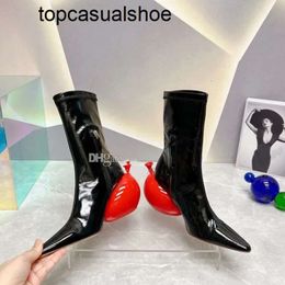 Loeweelies Loewss Lowes ankle Womens boots standing boots pointed Silhouette short boots elastic balloon shoes Sneaker winter womens shoes zippered motorcyc XKRC