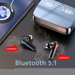 Headphone/Headset M19 Bluetooth Wireless headset 5.3 Bluetooth Earphones IPX5 Waterproof Headsets with Mic HiFi Stereo Music Earbuds for all phone