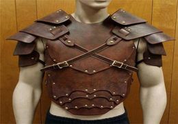 Bras Sets Mediaeval Rave Costume PU Leather Armour Top Men Erotic Harness Sexy Belts Fetish Gay Clothing Body Cage BDSM Bondage Sex 9489927