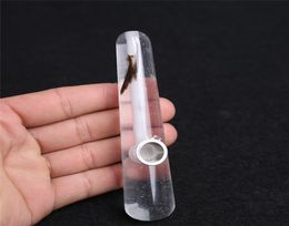 RREE HJT Whole modern Clear Fused Quartz Crystal Smoking Pipes Healing Massage Wands pipes Tobacco Wands Pipes healin5998798