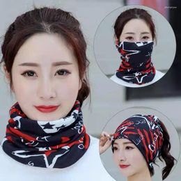 Berets Fashion Double Head Cap Bib Twist Multi-Functional Printed Scarf Cover Neck Face Mask Headscarf C081