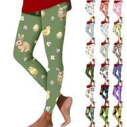 Women's Pants Casual Fashion Outdoor Printed Slim-Type Stretch Yoga Easter Nine Minute Pantalones