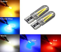 W5W led Bulb T10 LED drl Car interior light SMD 194 168 COB Glass Auto Filament Lamp 12V Red White Yellow Crystal blue New1205297