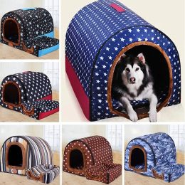 Mats Doubleuse Dog House Dog Kennel Indoor Soft Comfortable Puppy House Removable Small Dog Bed Cave Winter Warm Pet Sleeping Mat
