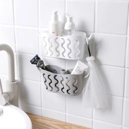 Kitchen Storage Sink Caddy Useful Suction Cup Sponge Holder Organiser Toilet Soap Drainer Rack Strainer Basket Wash