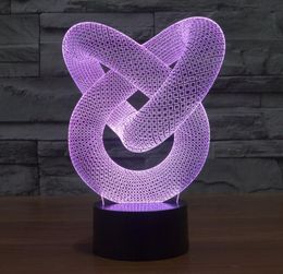 Abstract 3D Illusion LED Night Light Colour Change Touch Switch Table Desk Lamp R217993090