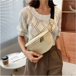 Waist Bags Vintage Fanny Pack Luxury Woman Banana Bag Wide Shoulder Strap Crossbody Chest Soft Leather Designer Bolsos Para Mujer