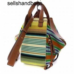 Hammocks Bag Designer Loewwes Genuine Leather Hobo Canvas Multi Border UsedLarge Have LOGOqwq