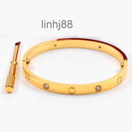 Bangle Fashion Love Gold Diamond Bracelet Ladies Rose Gold Silver Lady Titanium Steel Screw Screwdriver Luxury Designer Jewellery Womens Mens BraceletsB