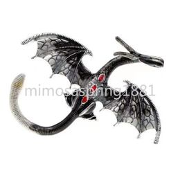 Elegant Enameled Dragon Designer Brooches for Women Rhinestone Pin Multi Color Holiday Men Gift Garment Dress Accessories Fashion Jewelry