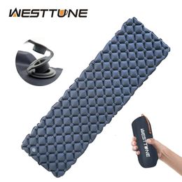 WESTTUNE Camping Sleeping Pad Ultralight Inflatable Mattress Portable Outdoor Air Cushion Sleeping Mat for Travel Hiking 240220