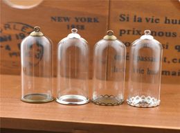 10set 5018mm hollow glass tube bell jar with setting base beads cap set glass vials pendant hollow sphere jewelry findings9665323