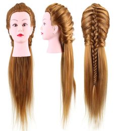 40 Real Human Hair 26039039 Mannequin Head Hairdresser Braiding Practise Dummy Training Head Doll Brown Blond with Clamp St4761369