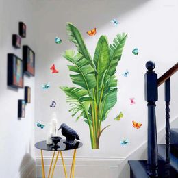 Wall Stickers Sticker Tropical Green Plants Pattern Decorative For Bedroom Living Room Porch