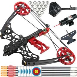 Bow Arrow Compound Bow 35-38Lbs Dual Purpose Archery Steel Ball Bow Suitable for Left/Right Hand for Outdoor Bow Hunting Practise Shooting YQ240301