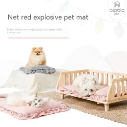 Mats Pet Lace Sleeping Mat Cats and Dogs Universal Removable and Washable Mat Teddy Dog Sleeping Sofa Bed, Cat Mattress, Accessories