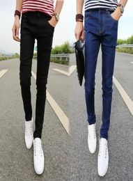 Spring Summer Skinny Jeans Mens Leisure Stretch Feet Pants Tight Black Length Trousers Pencil Pants Men5125541