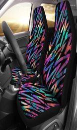 Car Seat Covers Colorful Zig Abstract Art Pair 2 Front Protector Accessories4855845