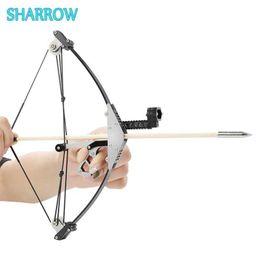 Bow Arrow 1Set Mini Compound Bow Archery Short Axis Triangle Pulley Bow for Indoor Outdoor Sports Creative Toys Hunting Shooting Training YQ240301