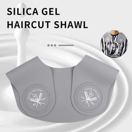 Professional Hair Dye Hair Cutting Collar Silicone Thickened Barber Cape Hairdressing Haircut Shawl 240222