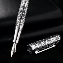 Hongdian D1 Piston Fountain Pen 038 EF Nib Resin Skeleton Hollow Writing ink Gift business student school office supplies 240229