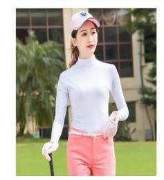 Summer Womens Shirt 2020 Long Sleeve Golf Clothing Ice Silk Sunscreen AntiUV Breathable Outdoor Sports Bottomingshirt9949802