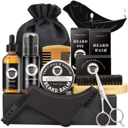 Products MAIZIUP Beard Growth kit For Facial Hair Growth Enhancer Thicker Oil with Comb/brush/scissors/Shaving Apron/beard shaper tool