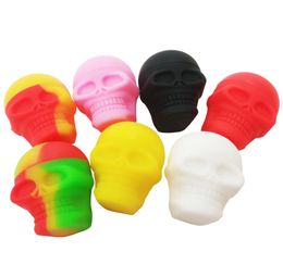 Container dab wax Jar 100pcscan 3ml skull container assorted Colour silicone container for Dabs Silicone wax Silicone Jarss8453994