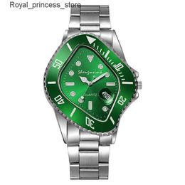 Other Watches Shanghai for Men Unusual Conceptual Reloj Crash Melting Twisted Shape Case Quartz Wrist Mens Diamond Green Clock Q240301