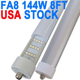 8Ft Led Bulbs, T8 8 Foot Led Bulbs T12 Fluorescent Replacement, 144W 1800lm 8' Leds Tubes 96" FA8 Single Pin, 4 Rows Led Tube Light Warehouses Barn crestech