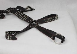 Male Full Body Harness With Penis Rings Men Slave Body Leather Fetish SM Bondage Systemic Set9738249