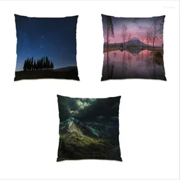 Pillow Living Room Decoration Gift Throw Covers Print Bed Cover 45x45 Forest Tree Flocking Personalised Landscape E1024