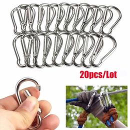 2030PCS Spring Snap Hook Stainless Steel Carabiner Clips Keychain Heavy Duty Quick Link for Camping Hiking Travel VC 240223